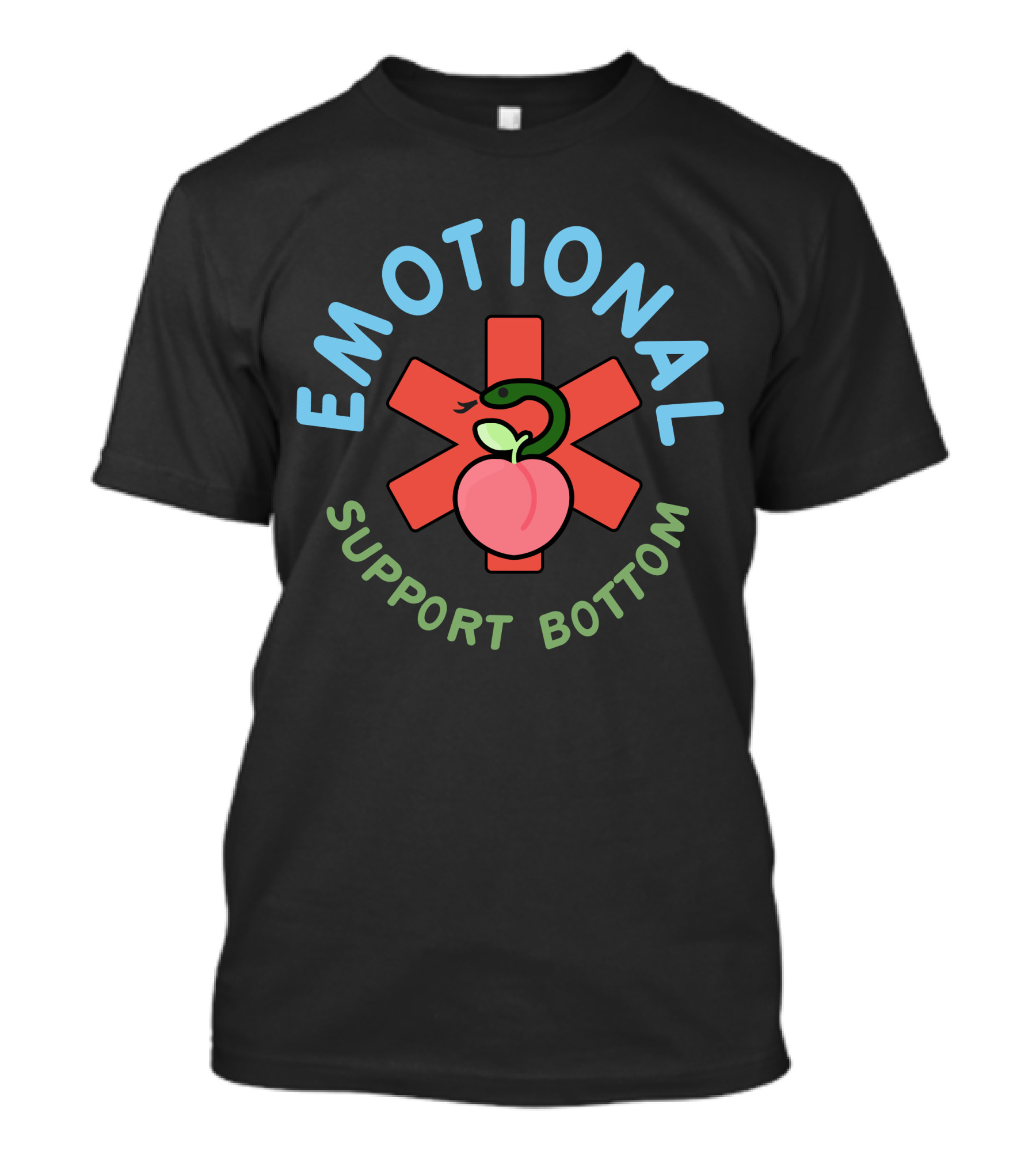 EMOTIONAL SUPPORT BOTTOM Snake Peach T-Shirt