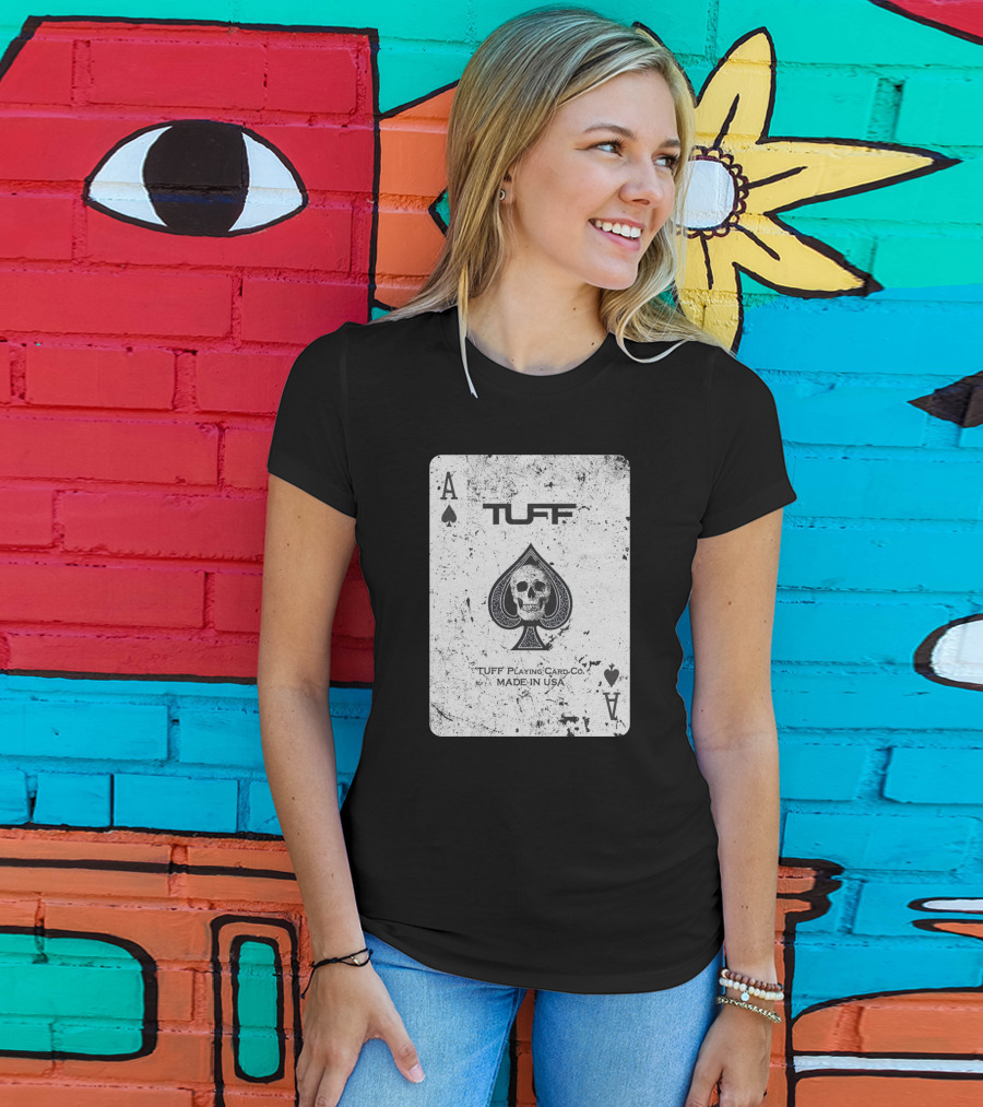 Ace Of Spades Skull Design Tuff Playing Card Co. Made In USA T-Shirt