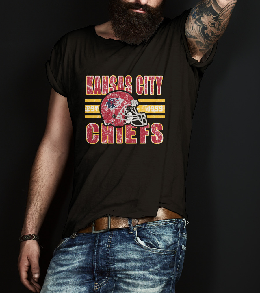 Kansas City Chiefs EST 1959 Helmet T-Shirt