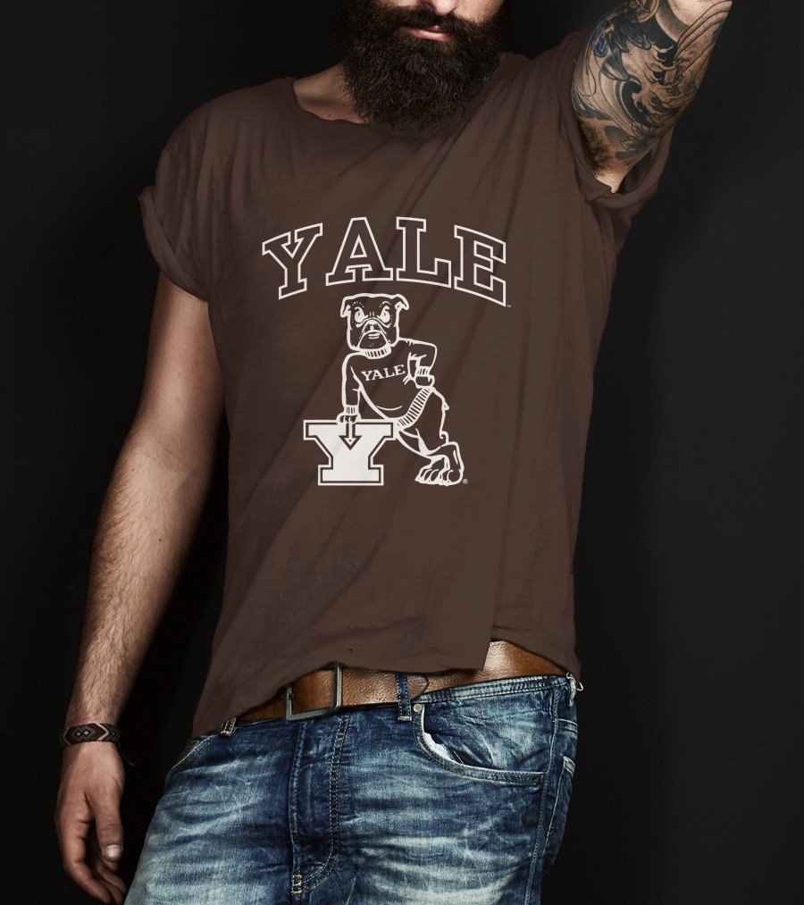 Yale Bulldogs Vintage Mascot Drawing T-Shirt