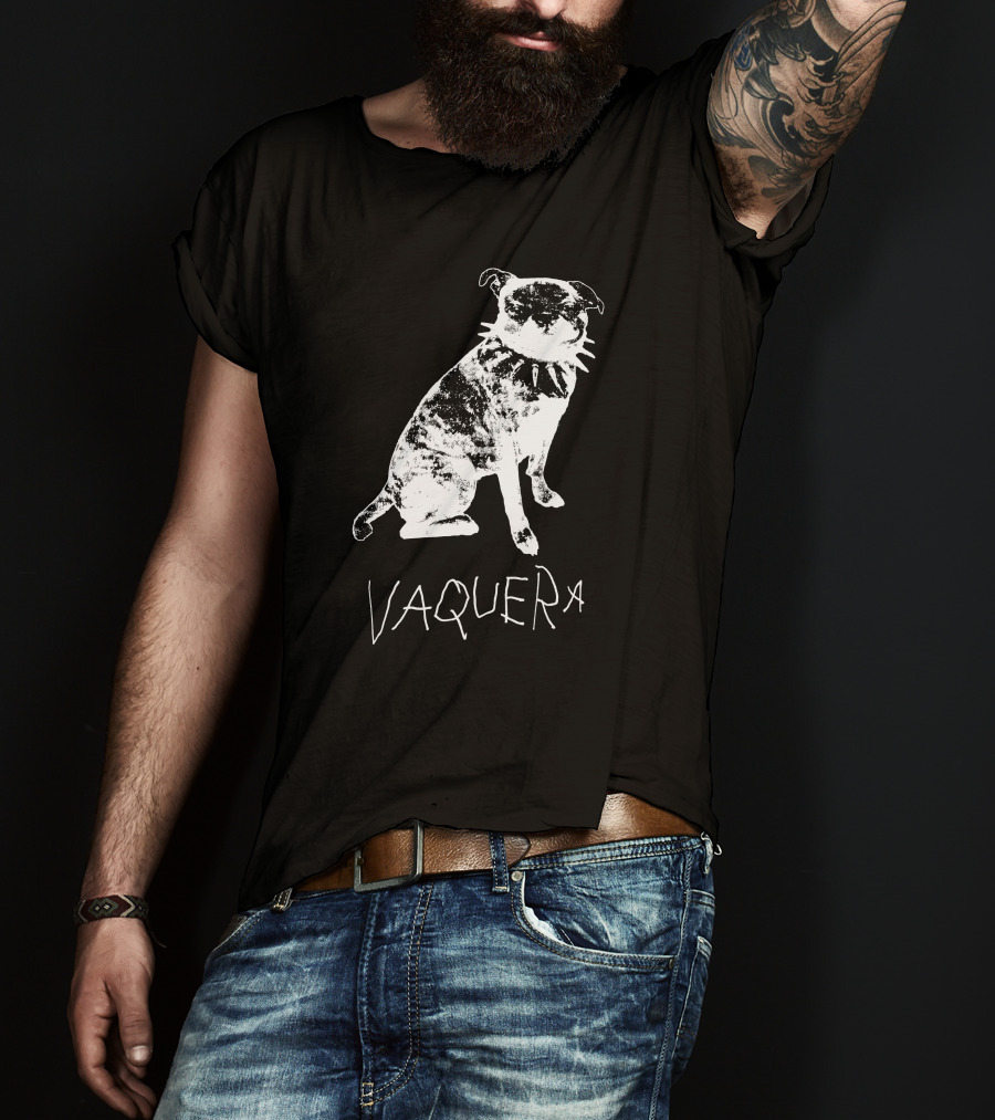 Vaquera Punk Dog Cowboy Hat Bandana Bold Attitude T-Shirt