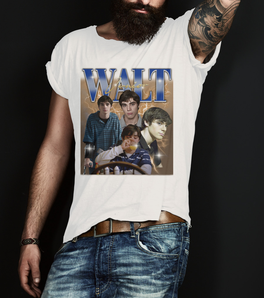 Breaking Bad Vintage 90s Drama Tv Series Walt Junior Photographic Merch Lightning Background T-Shirt