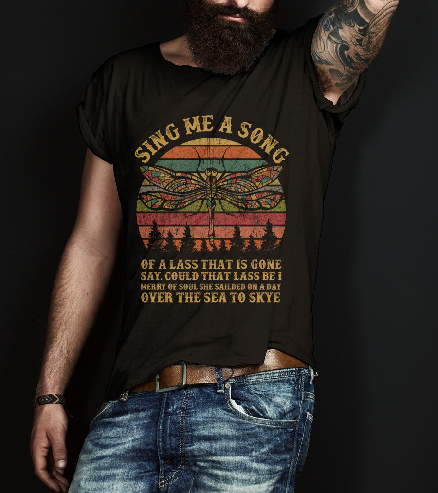 Sing Me A Song Over The Sea To Skye Dragonfly Sunset T-Shirt