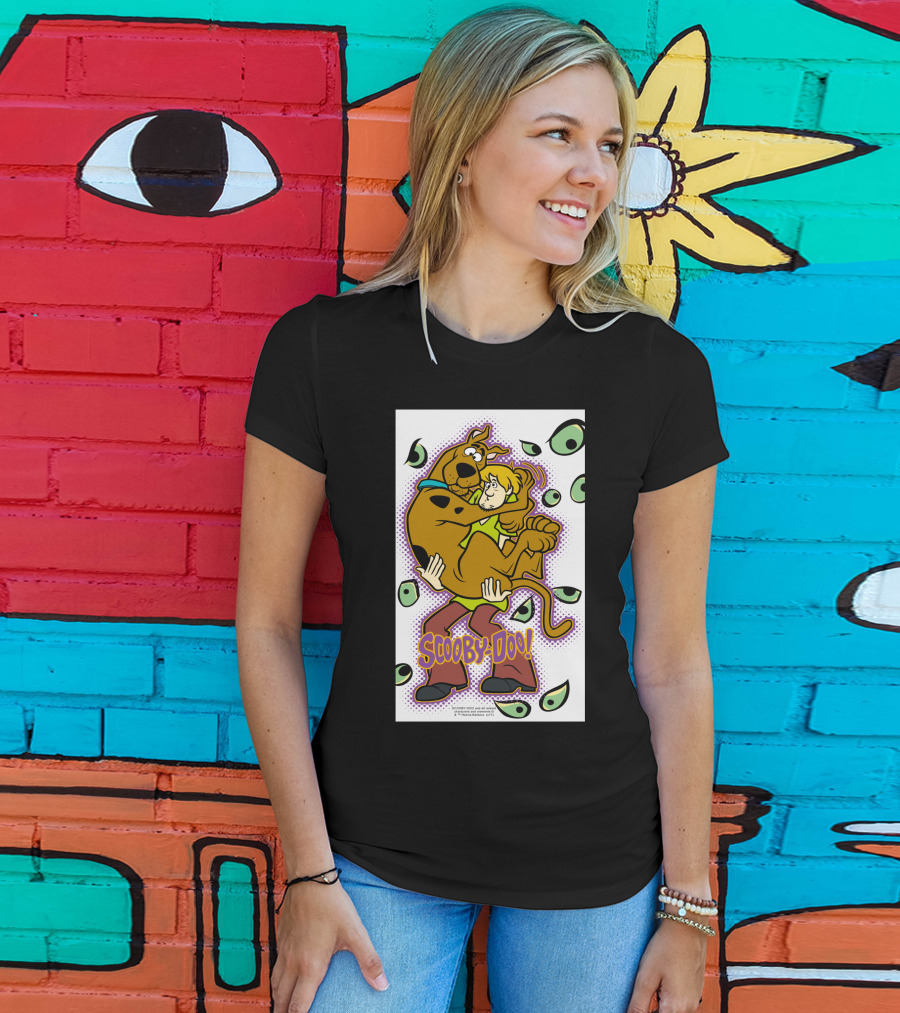 Scooby-Doo Shaggy Hug Surrounded By Eyes T-Shirt