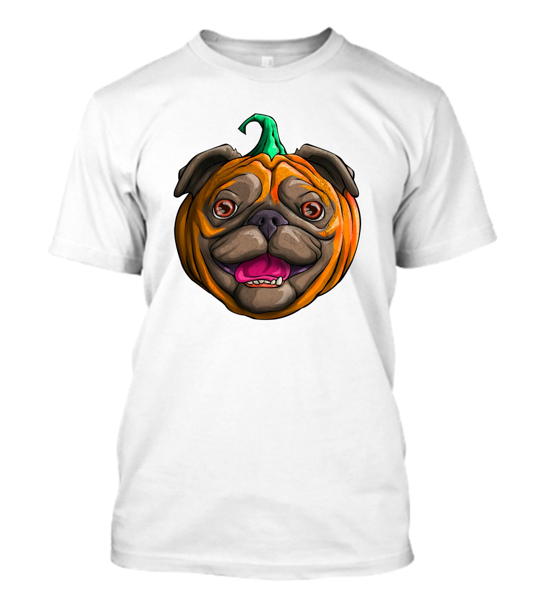 Pugkin Halloween Pug Pumpkin Head T-Shirt