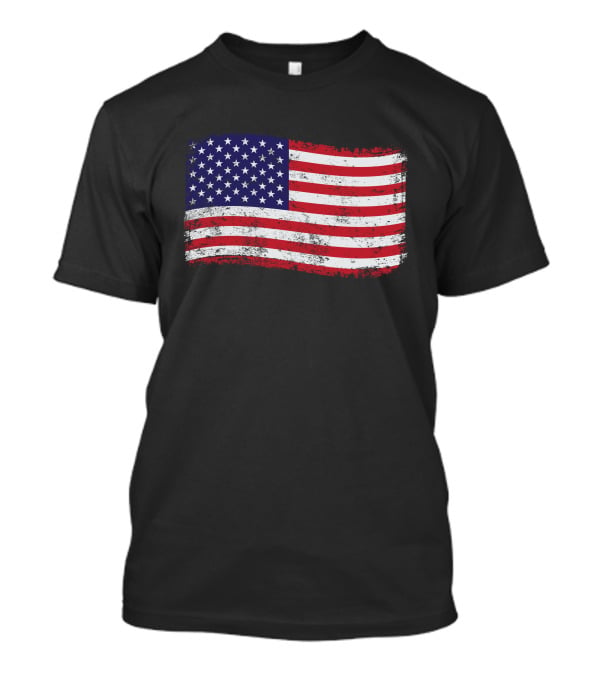 American Flag Distressed Vintage Style T-Shirt