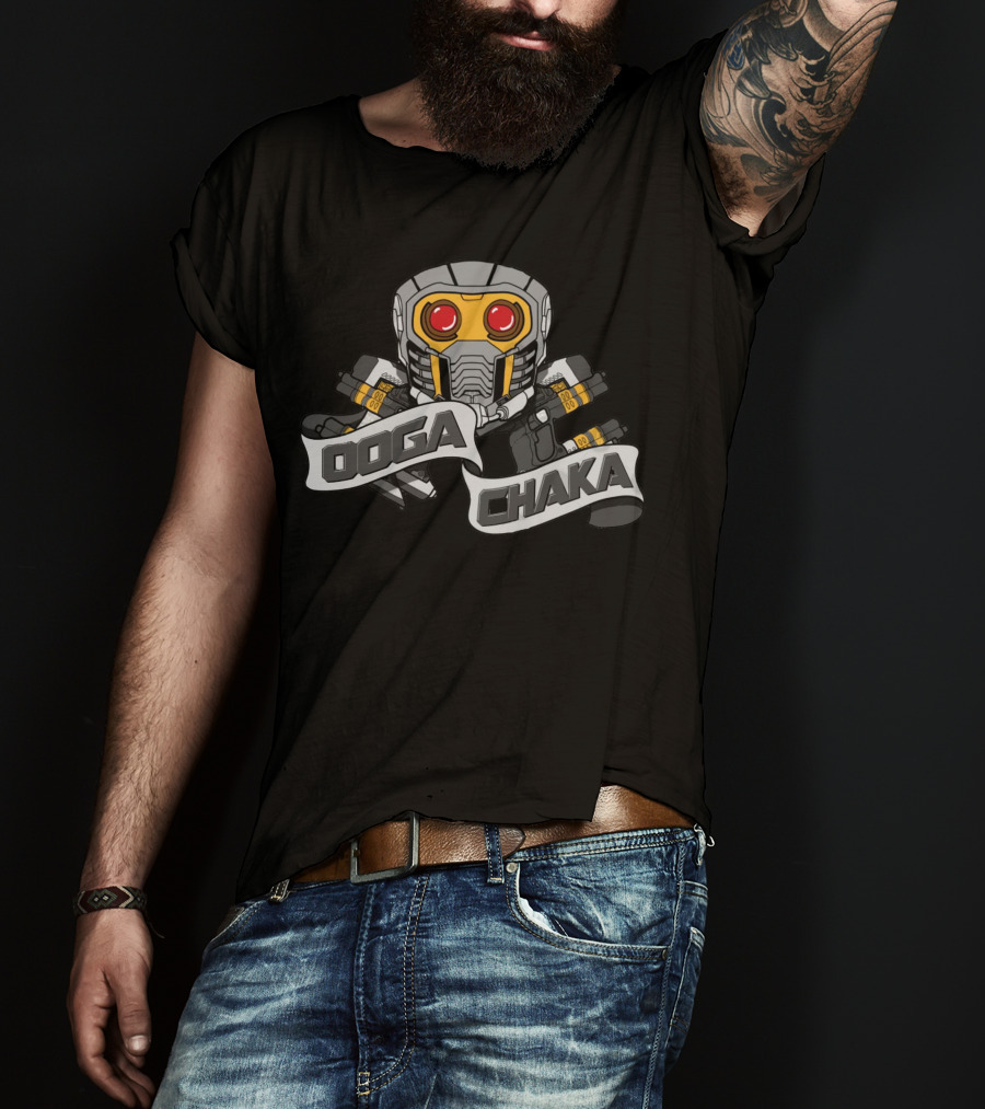 Ooga Chaka Guardians Of The Galaxy Star-Lord Helmet T-Shirt