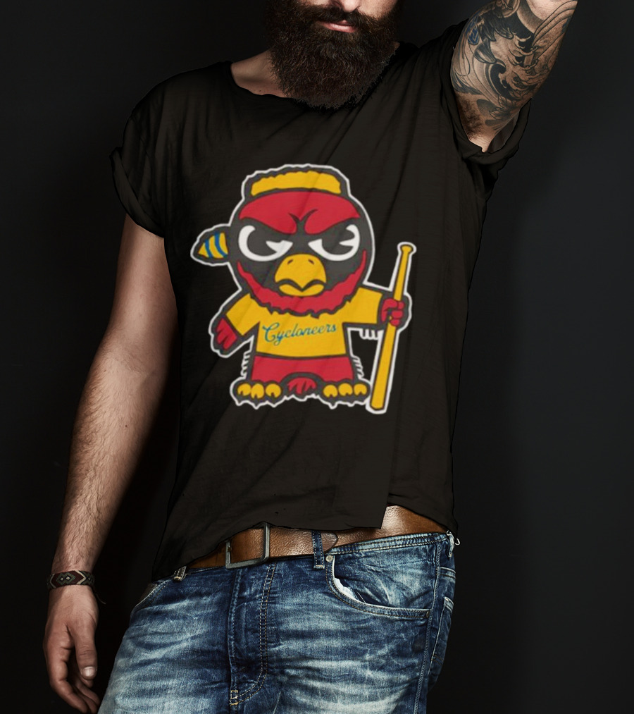 Cycloneers Bird Mascot Holding Baseball Bat T-Shirt