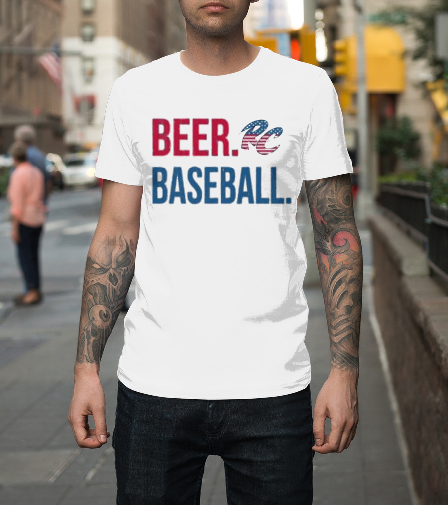 Beer RC Baseball Patriotic American Flag T-Shirt