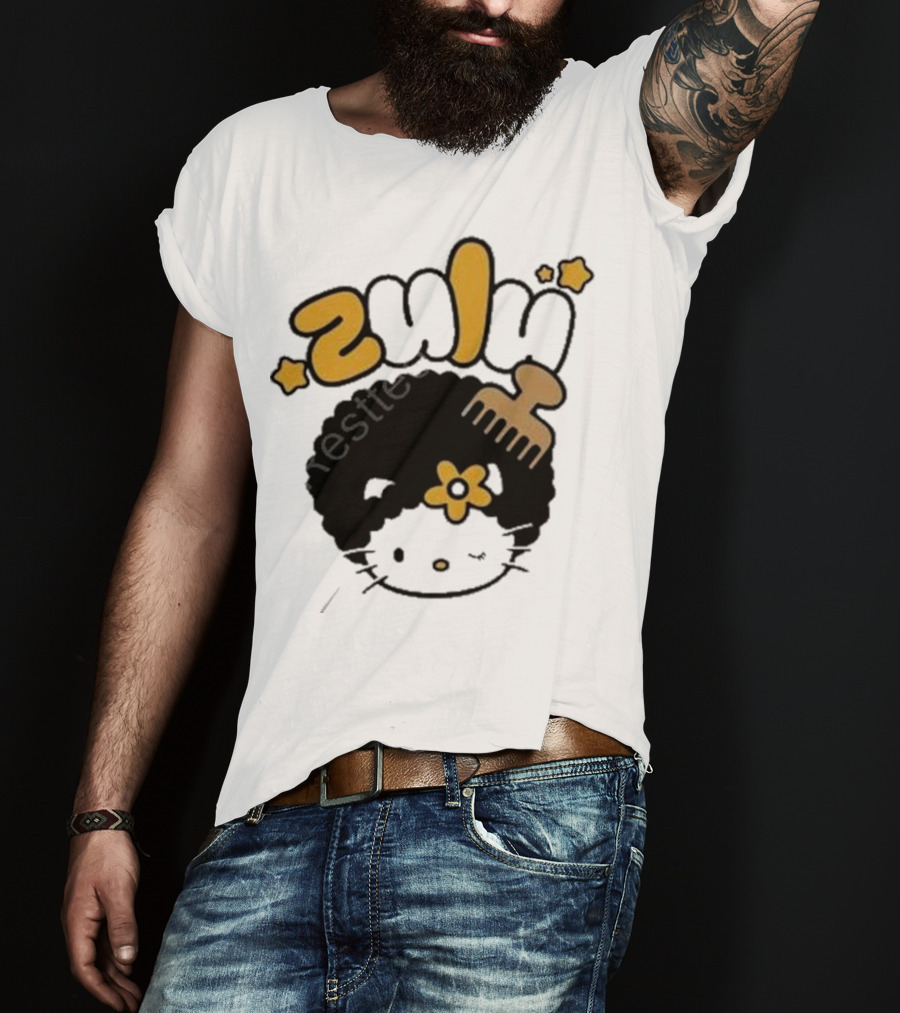 Zulu Kitty Afro Comb And Star T-Shirt