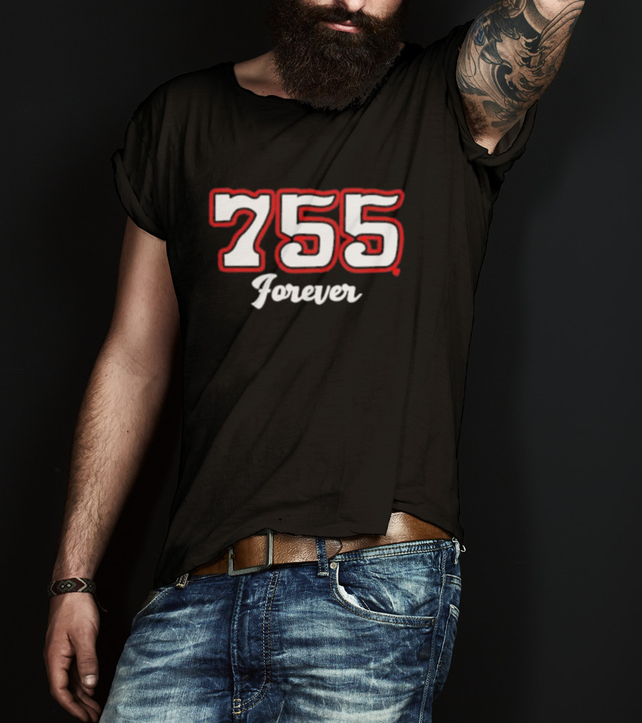 755 Forever Baseball Home Run Legacy T-Shirt