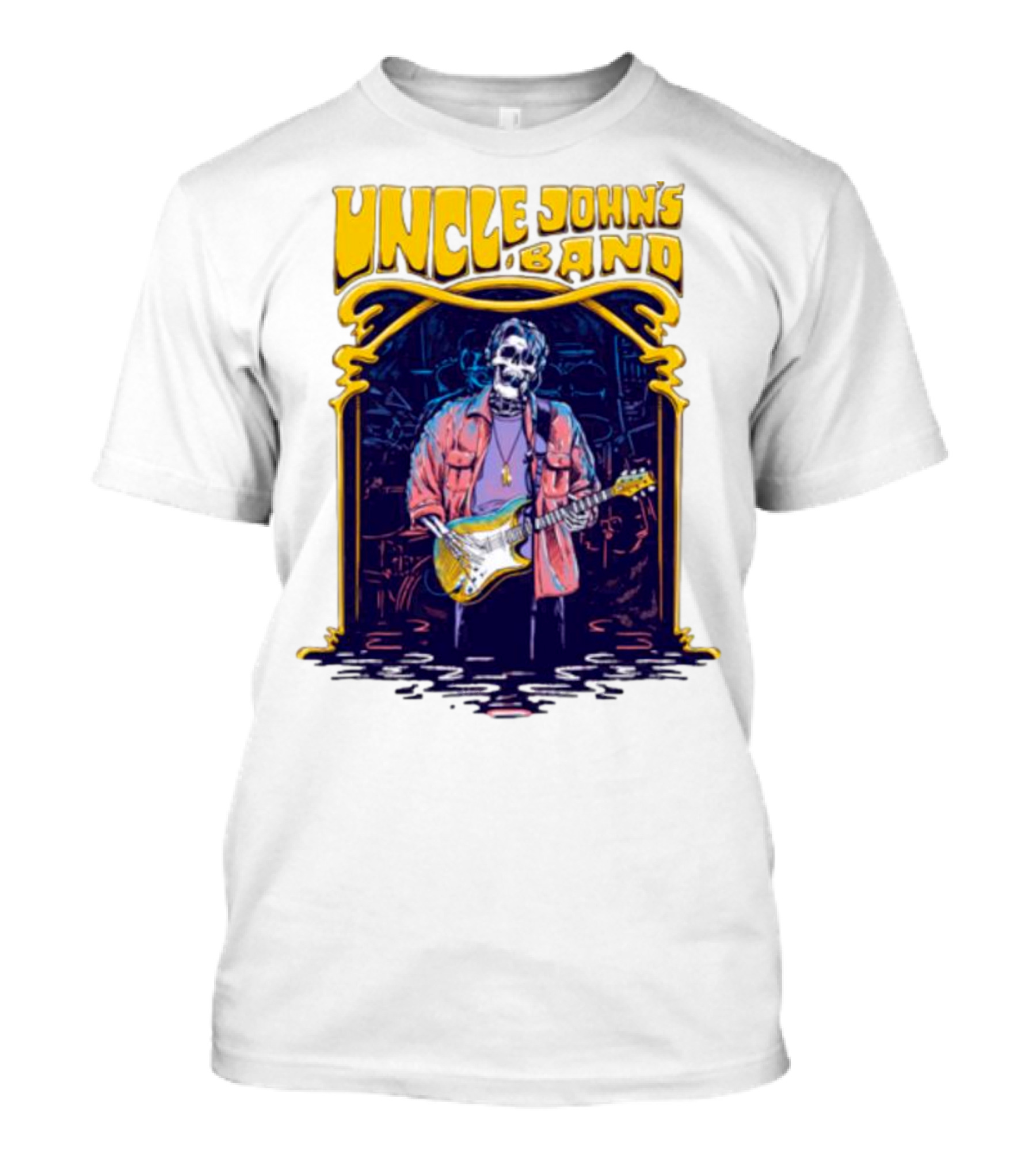 Uncle John's Band Skeleton Guitarist Psychedelic T-Shirt