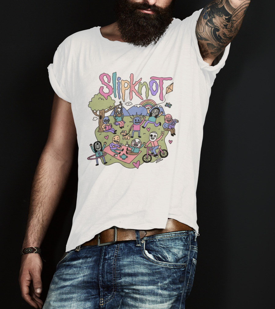 Slipknot Cute Slipknot Whimsical Cartoon Characters Scene T-Shirt
