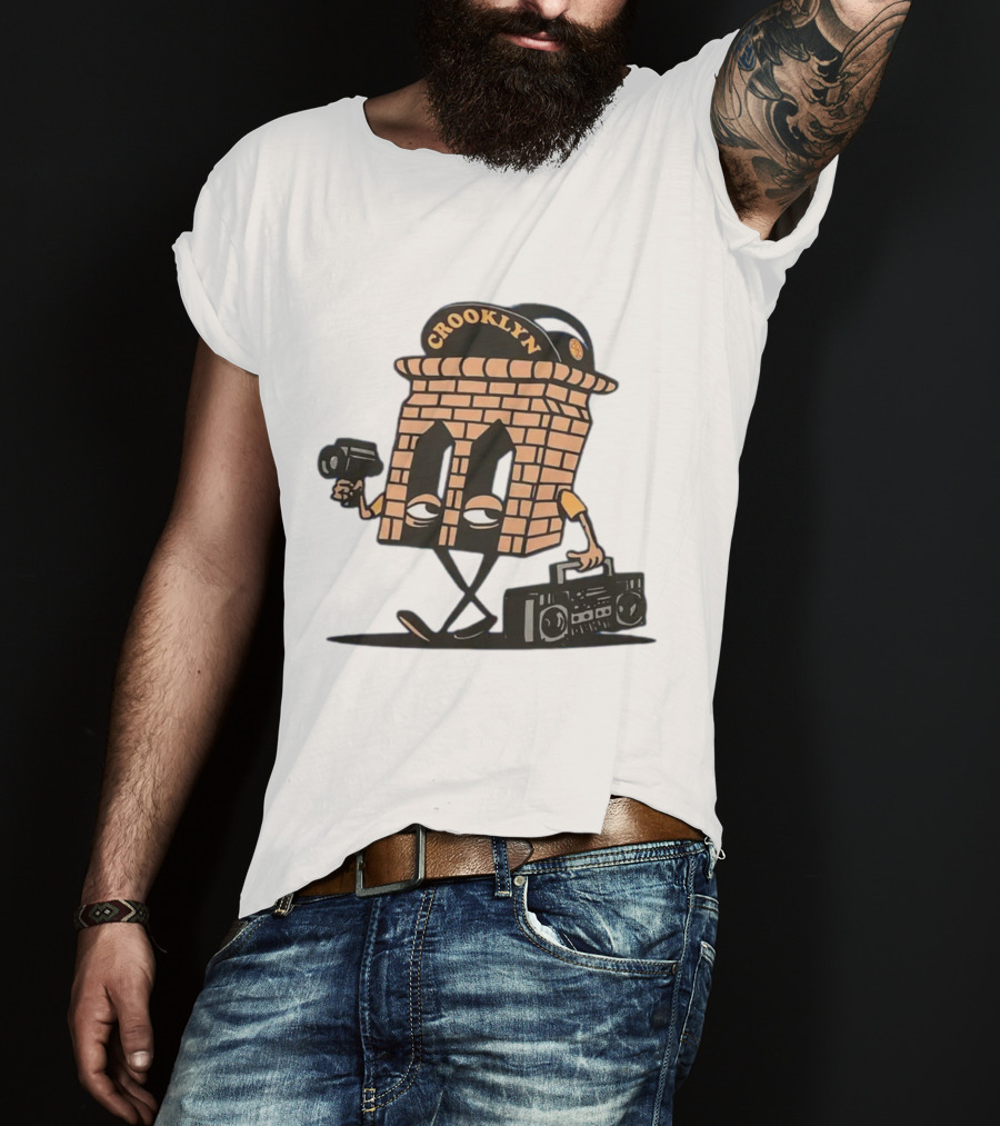 Crooklyn Brick Character With Camera And Boombox T-Shirt