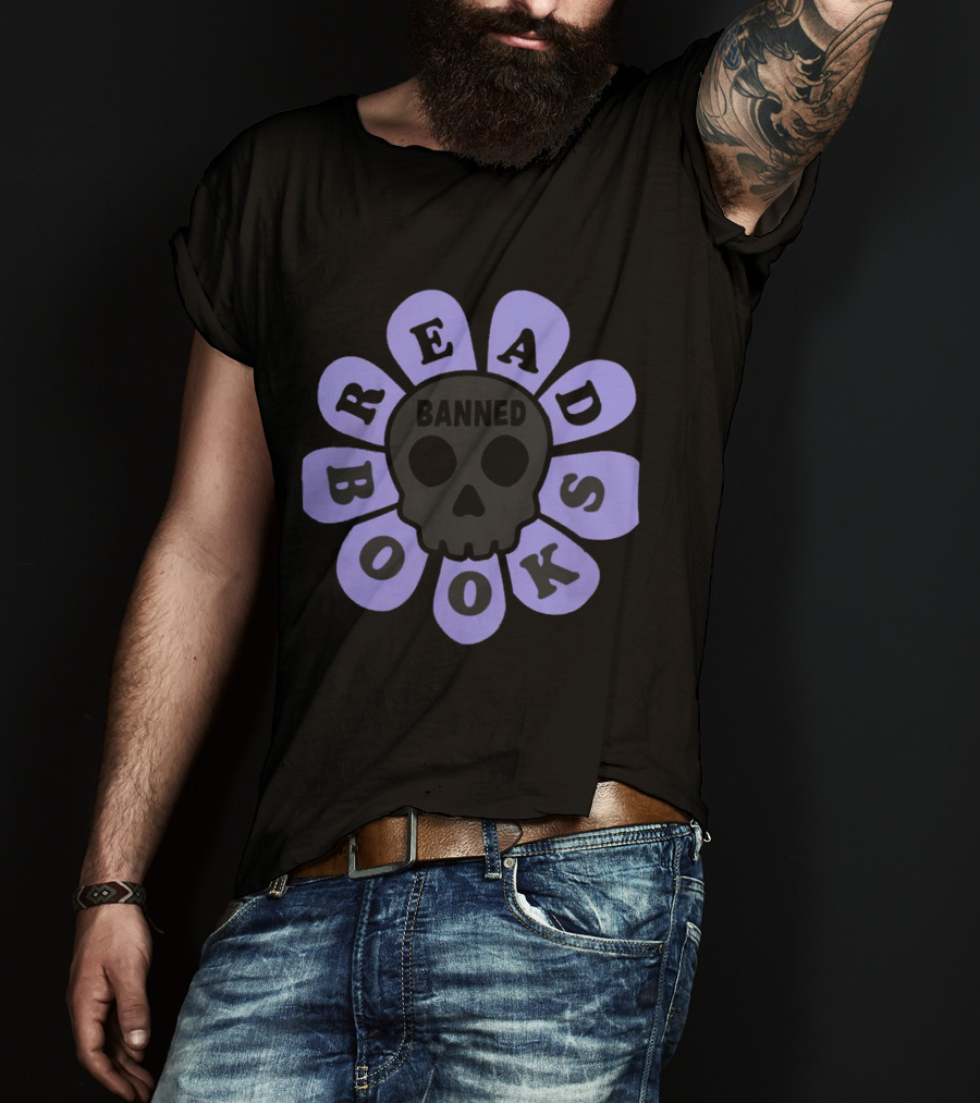 Read Banned Books Skull And Petals By Brit Sigh T-Shirt