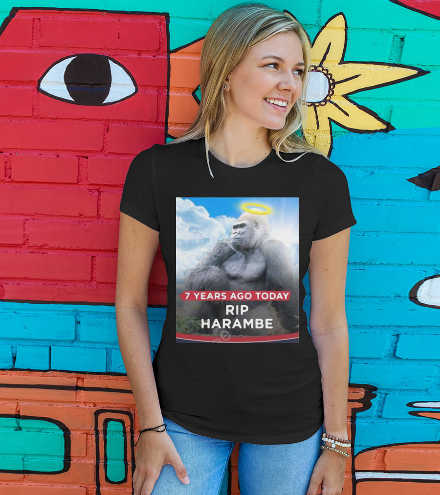7 Years Ago Today Rip Harambe Halo Clouds T-Shirt