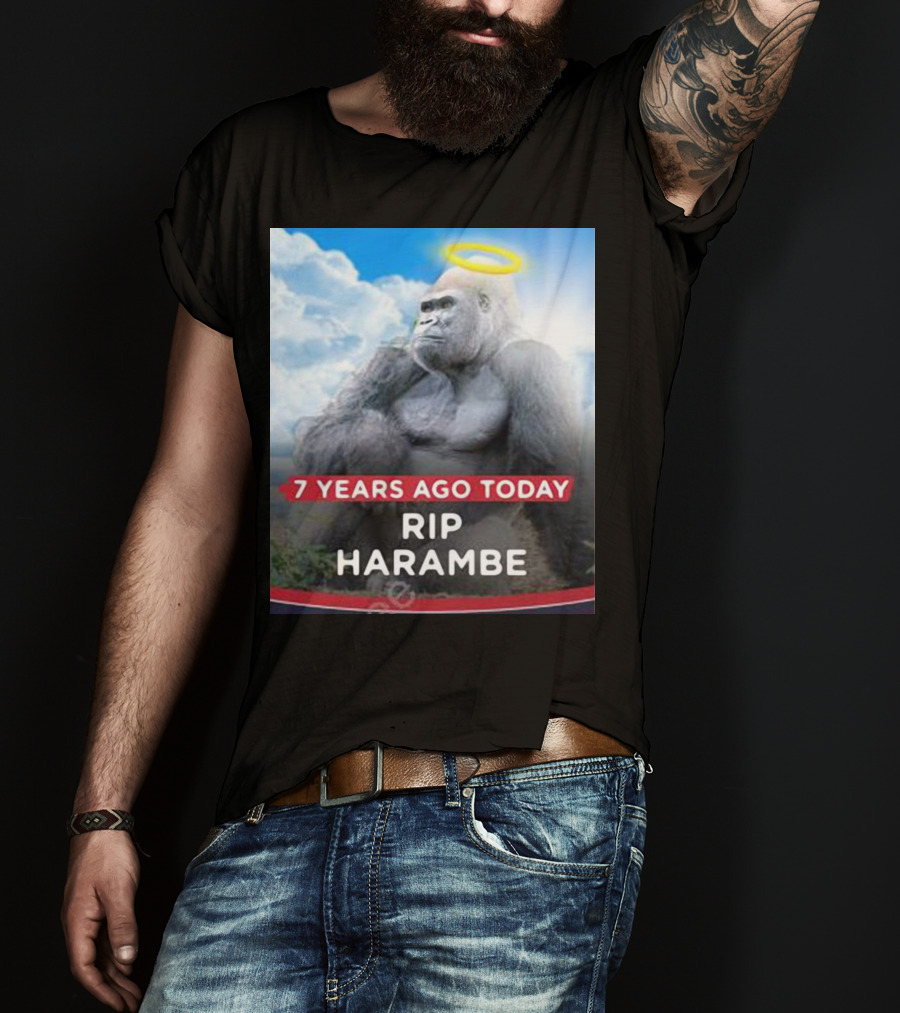 7 Years Ago Today Rip Harambe Halo Clouds T-Shirt