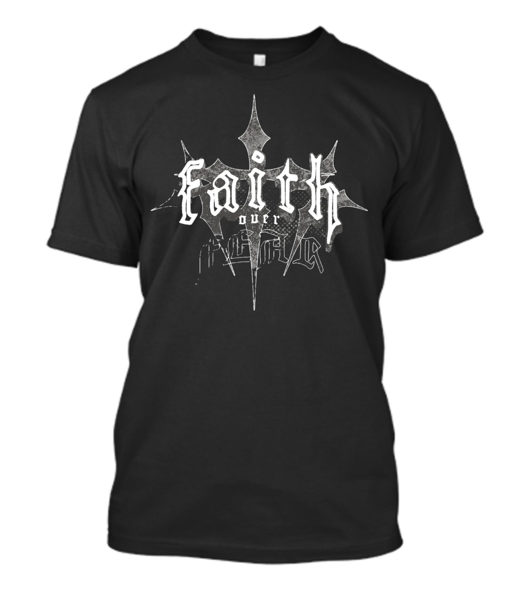 Faith Over Fear Dark Cross Gothic T-Shirt