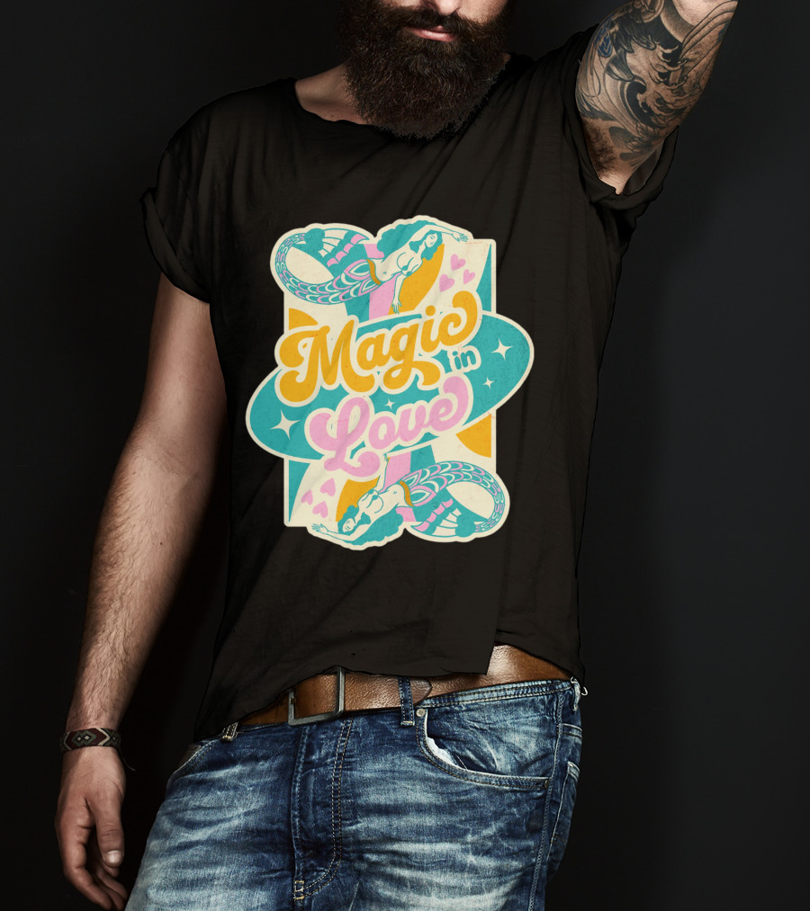 Magic In Love Mermaid Retro Vibe T-Shirt