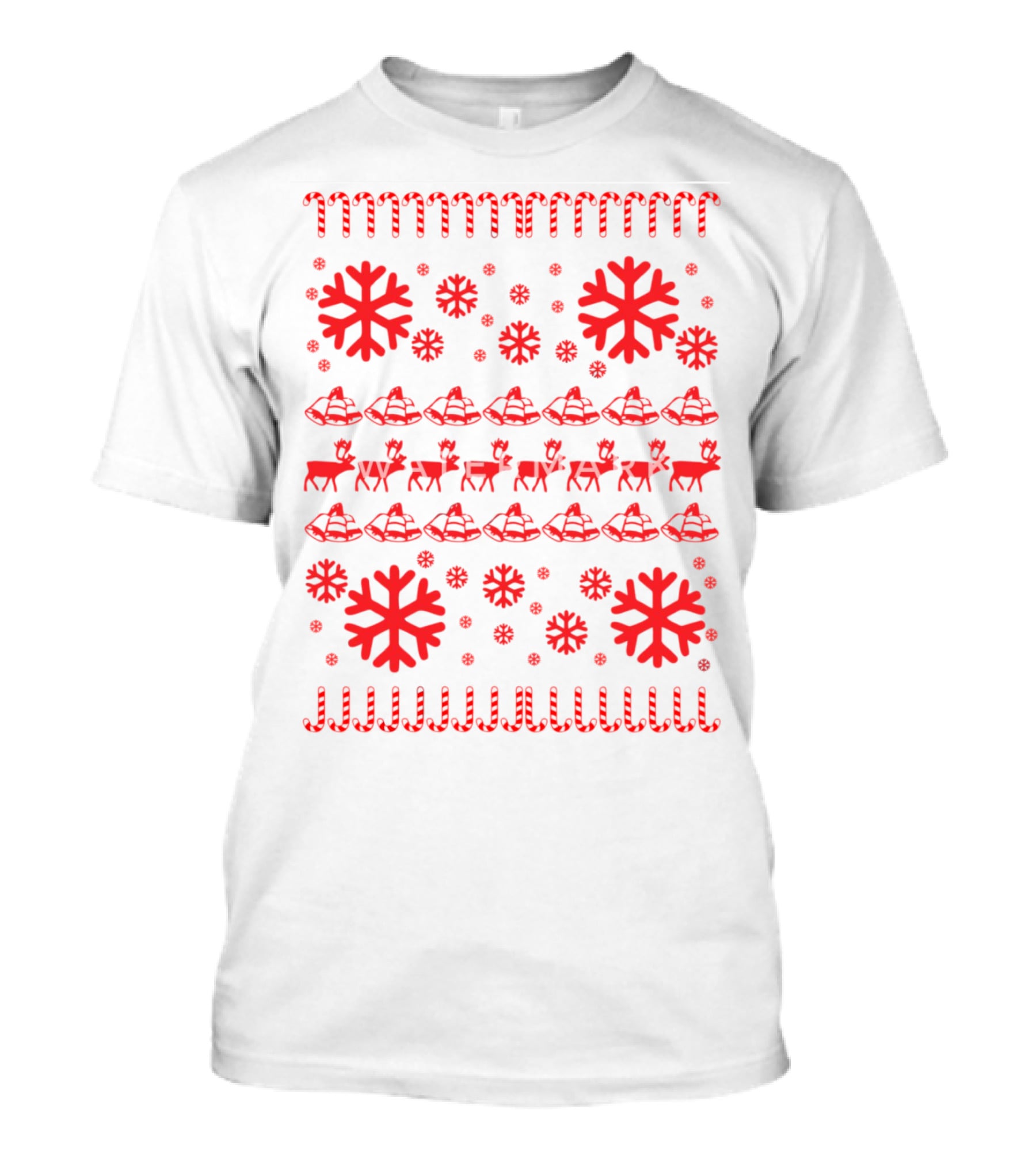 Reindeer And Snowflakes Christmas T-Shirt