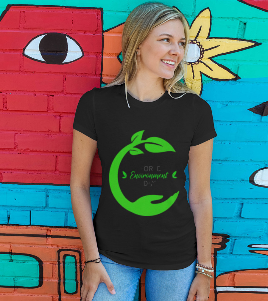 World Environment Day Green Leaf Circle Earth Protection T-Shirt