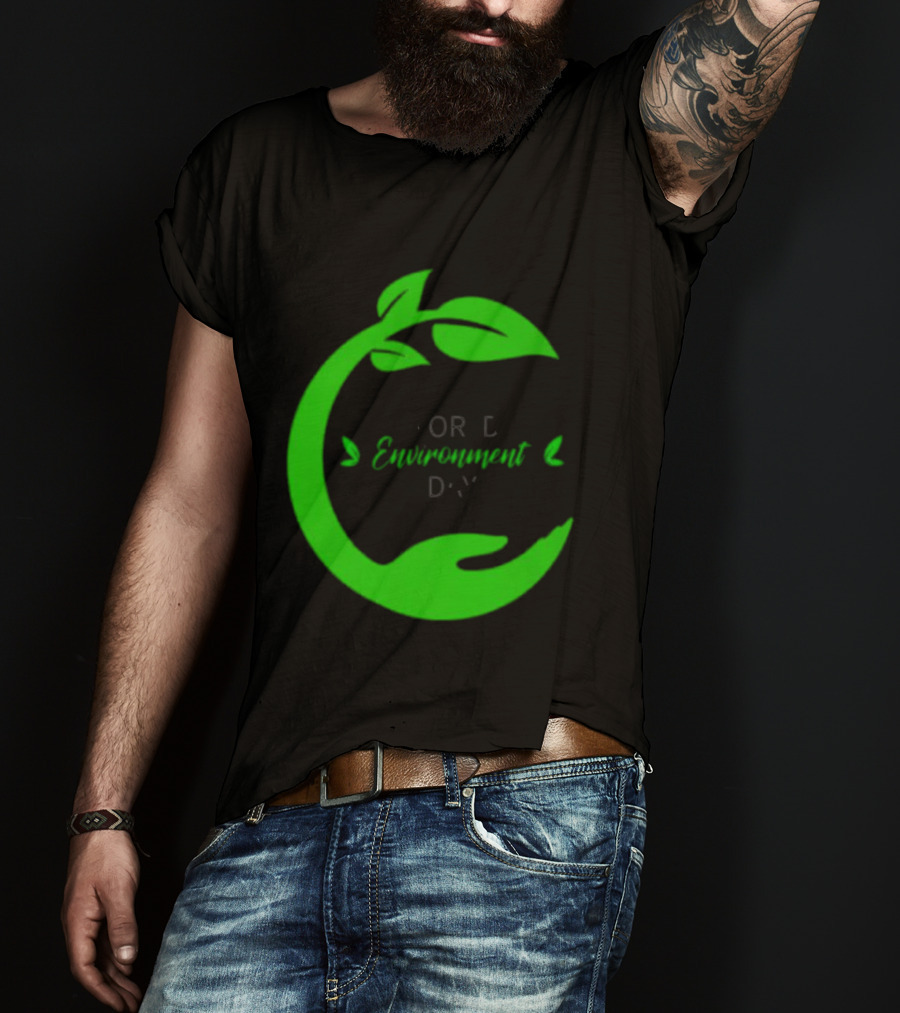 World Environment Day Green Leaf Circle Earth Protection T-Shirt