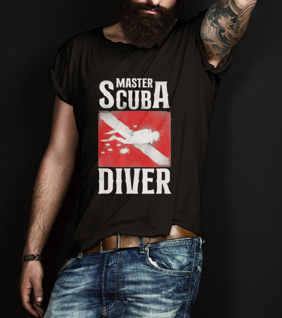 Master Scuba Diver Red Flag Diver Down T-Shirt