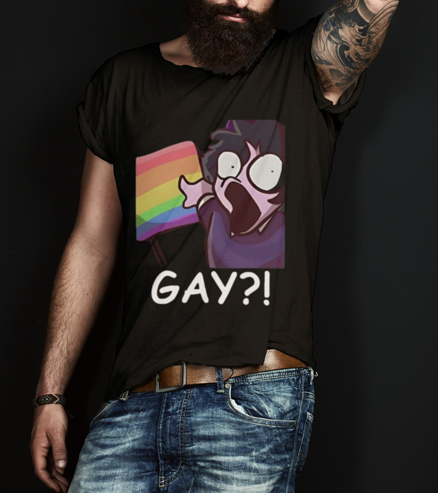 Jellybean Gay? Rainbow Flag Shocked Reaction T-Shirt