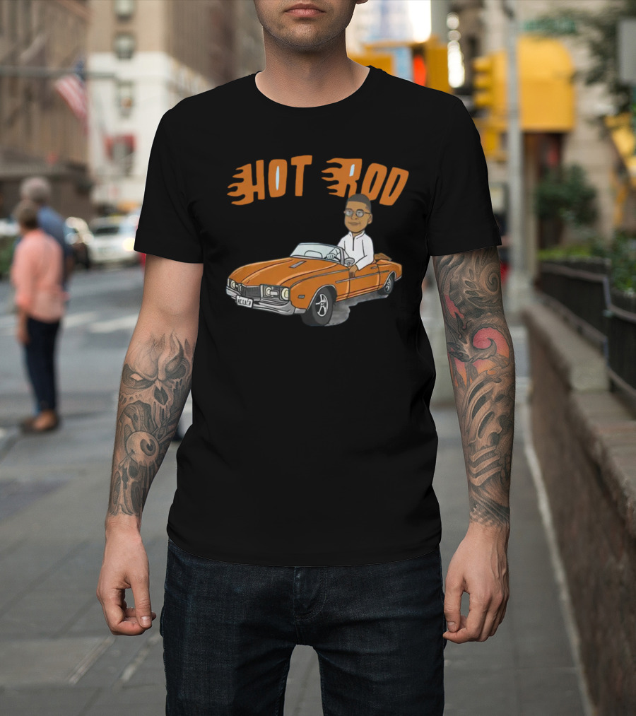 Hot Rod Flame Letters Cartoon Car T-Shirt