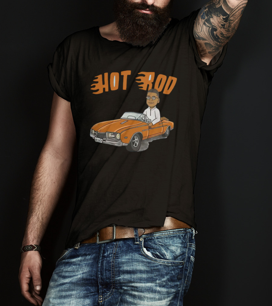 Hot Rod Flame Letters Cartoon Car T-Shirt