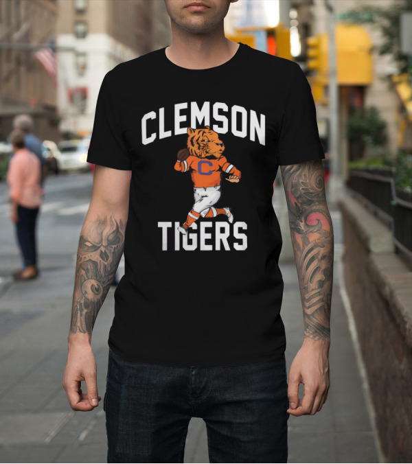 Shirt: Clemson Tigers Vintage Style Retro Running Mascot T-Shirt Clemson Tigers Vintage Style Retro Running Mascot T-Shirt