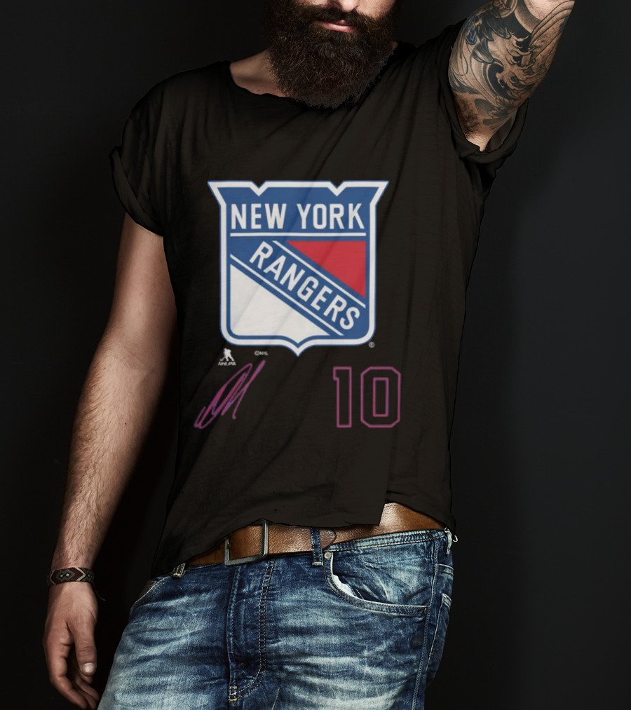 New York Rangers Artemi Panarin Number 10 NHLPA Logo Royal T-Shirt