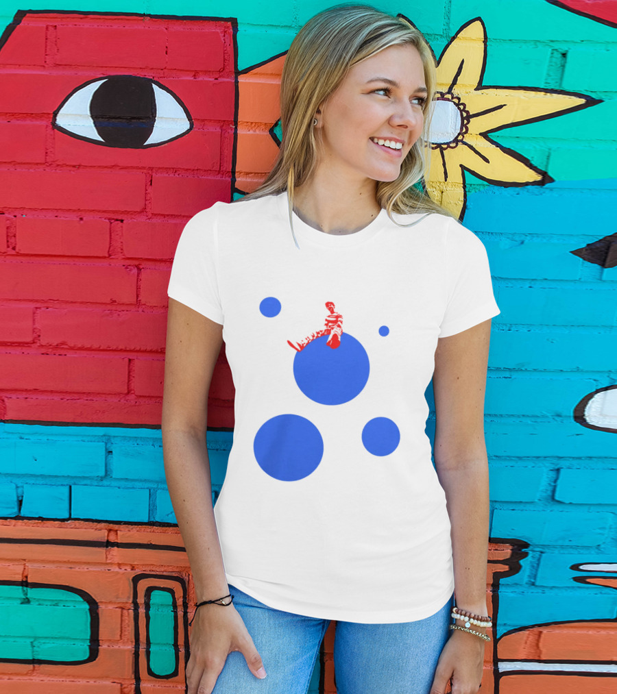 Harry's Styles Merch Red Figure Blue Polka Dot T-Shirt