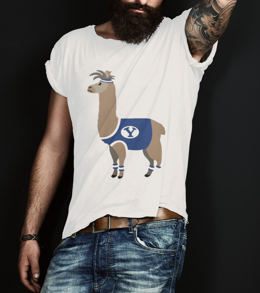 Oval Y Llama BYU Brigham Supply Company Sports T-Shirt