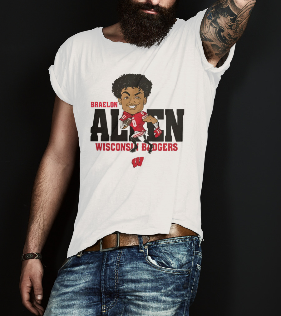 Braelon Allen Wisconsin Badgers Red Uniform T-Shirt