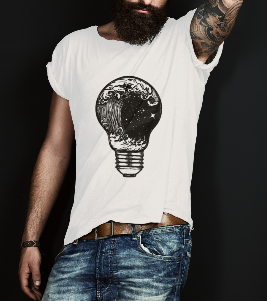 Perfect Storm Within Light Bulb With Cosmic Tattoo T-Shirt