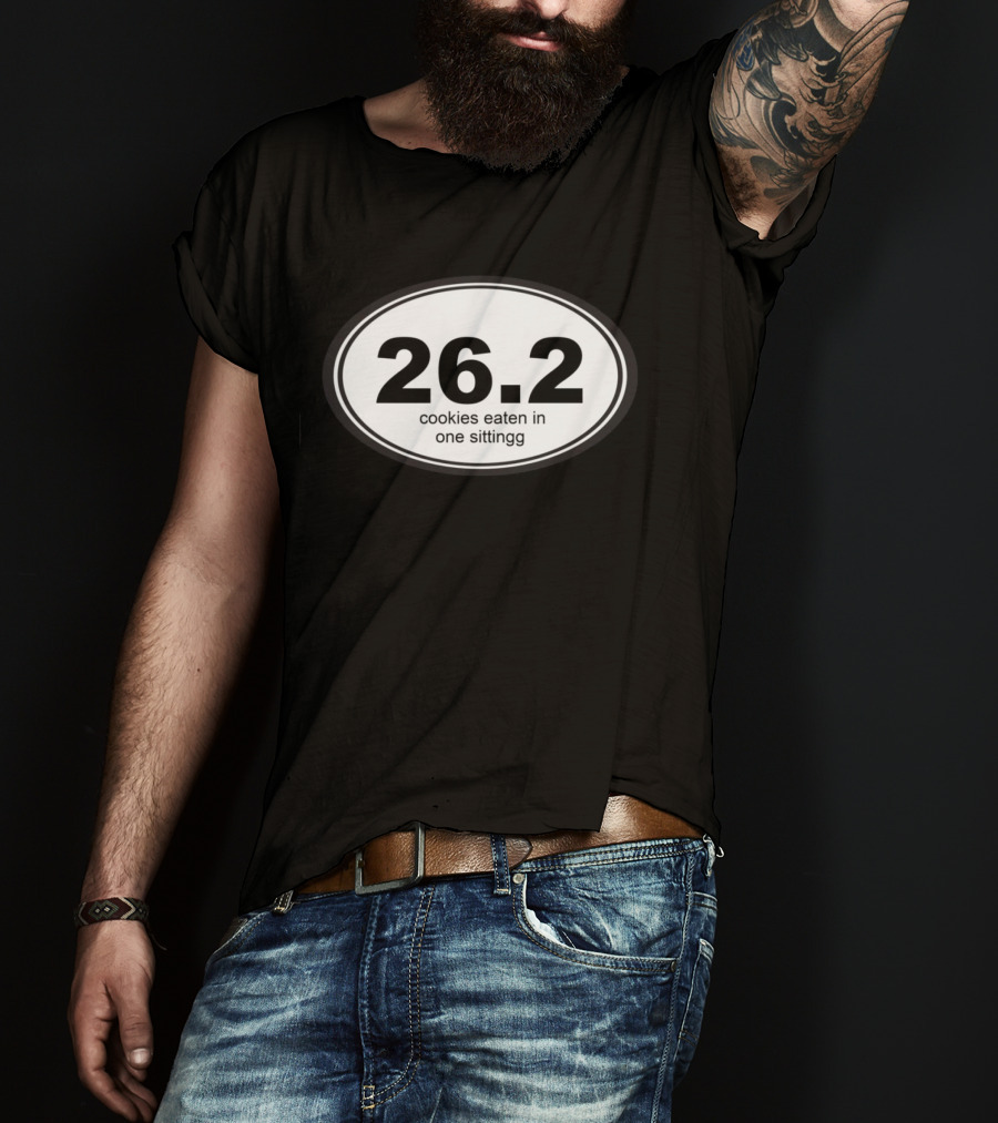 26.2 Cookies Eaten In One Sittingg Oval Marathon Humor T-Shirt