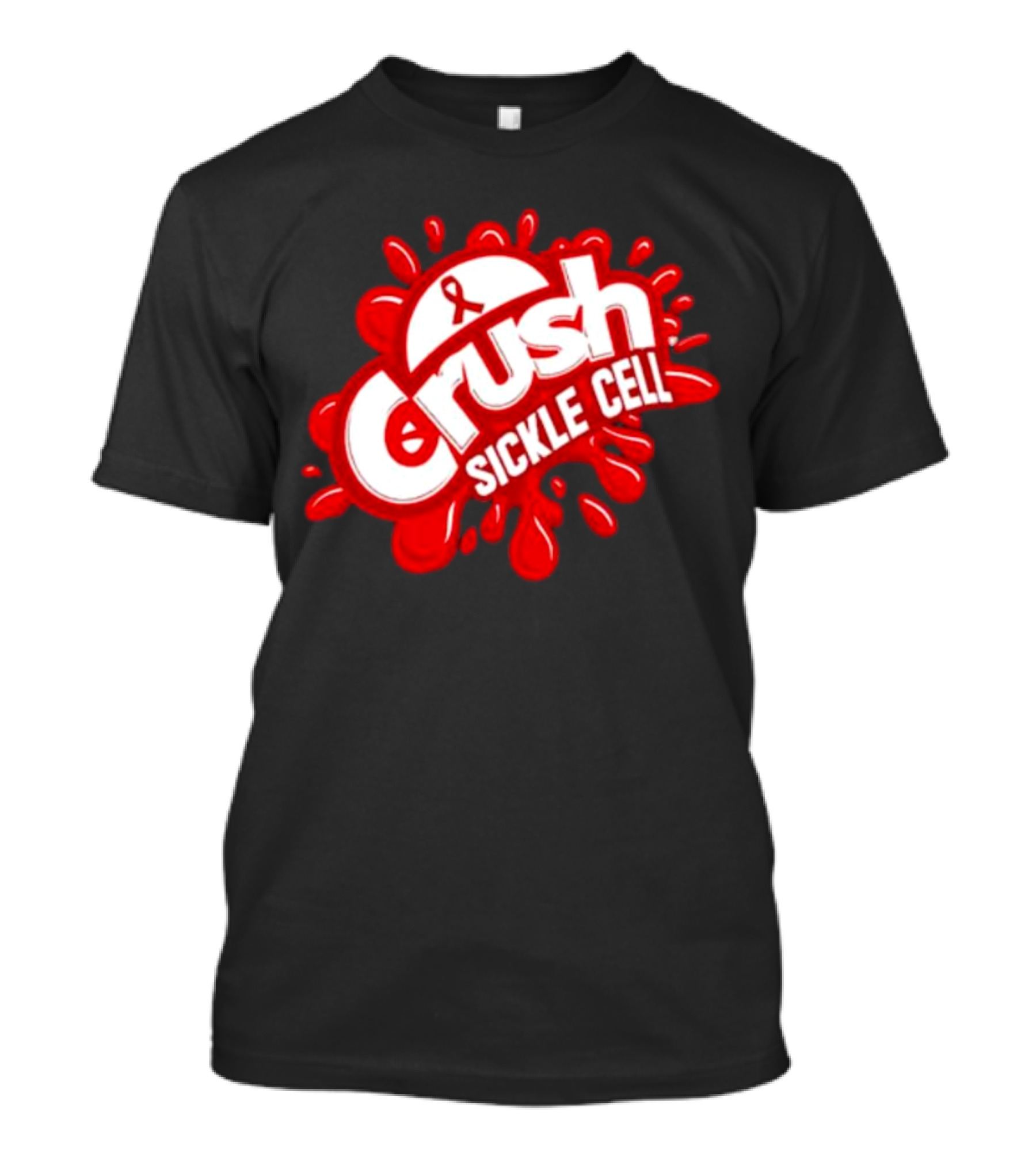 Crush Sickle Cell Awareness Red Ribbon T-Shirt
