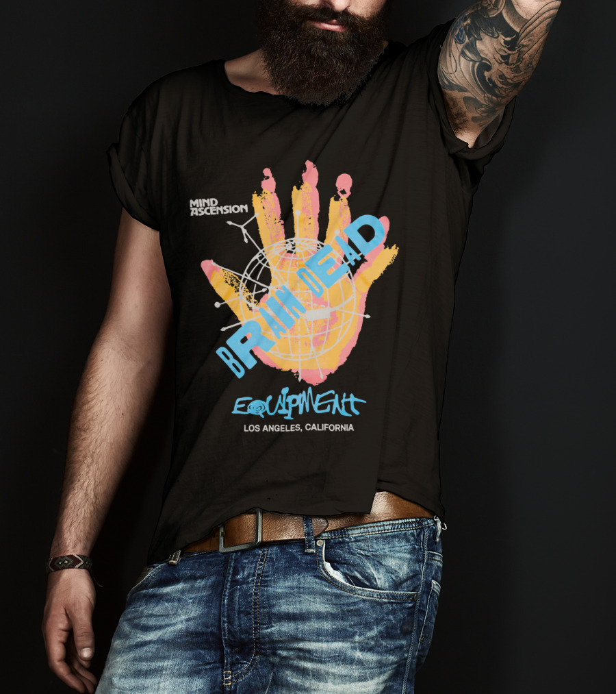 Brain Dead Equipment Mind Ascension Hand Los Angeles California T-Shirt