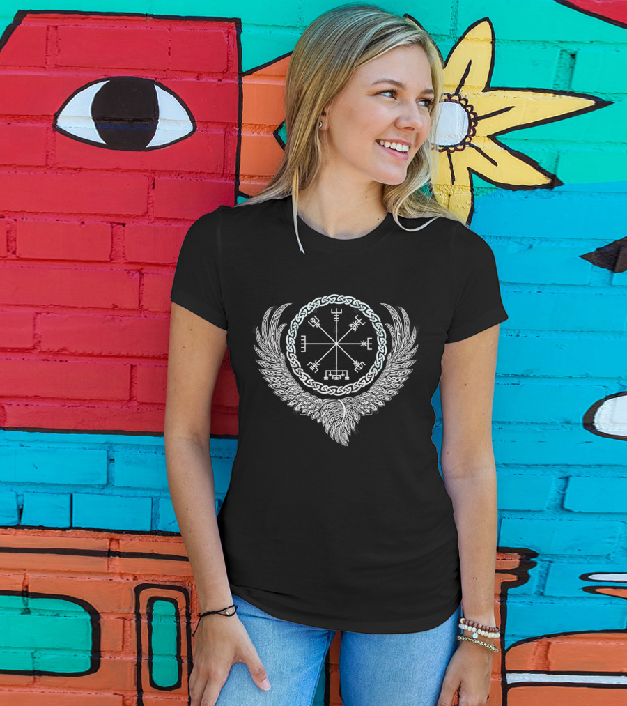 Celtic Raven's Wing Vegvisir Nordic T-Shirt