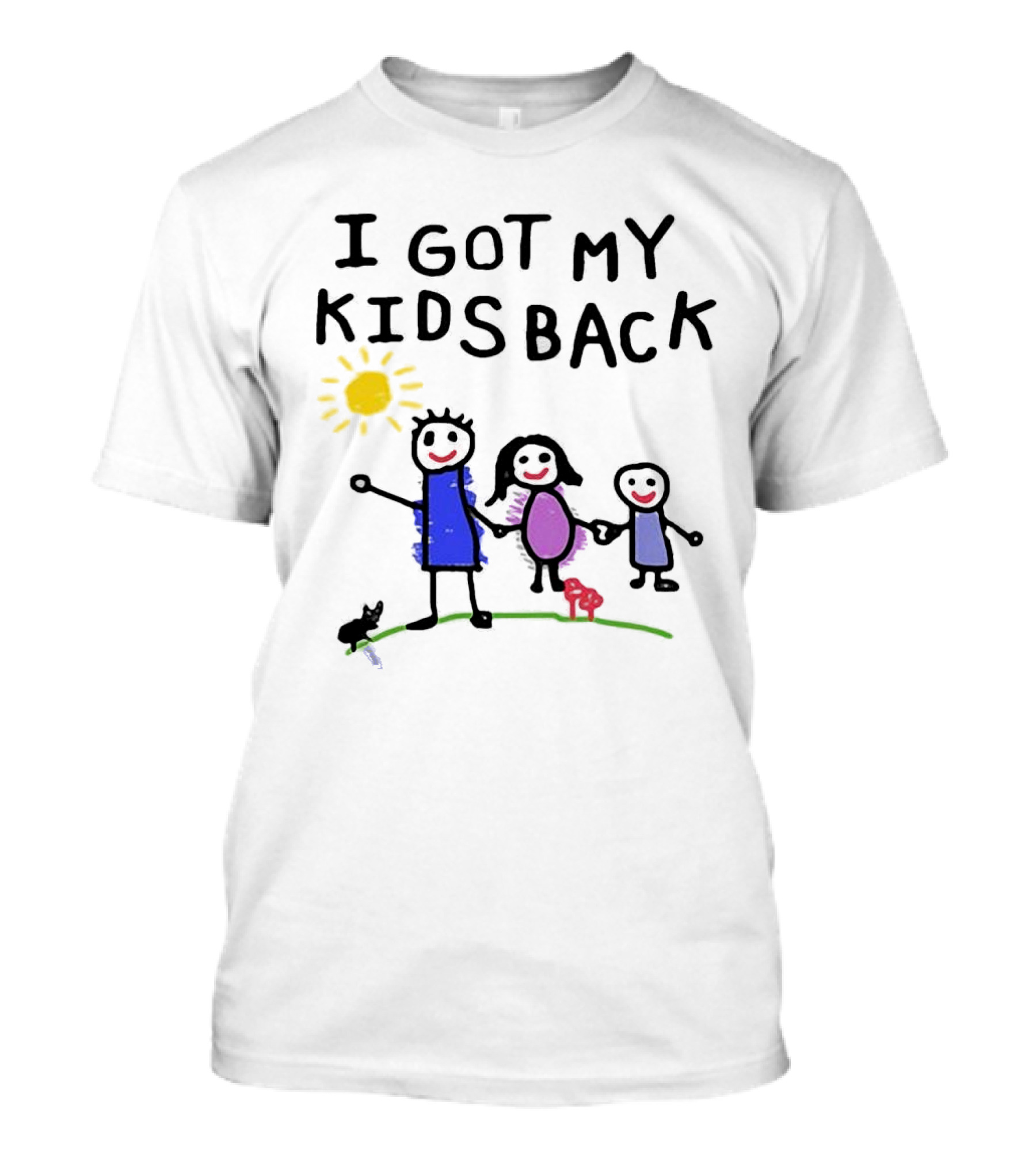 I Got My Kids Back Sun Family Drawing T-Shirt
