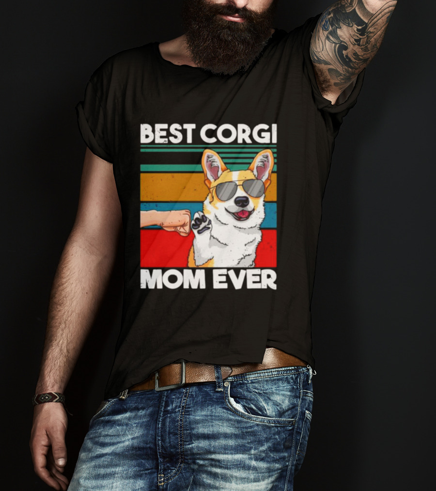 Best Corgi Mom Ever Dog Mom Fist Bump T-Shirt