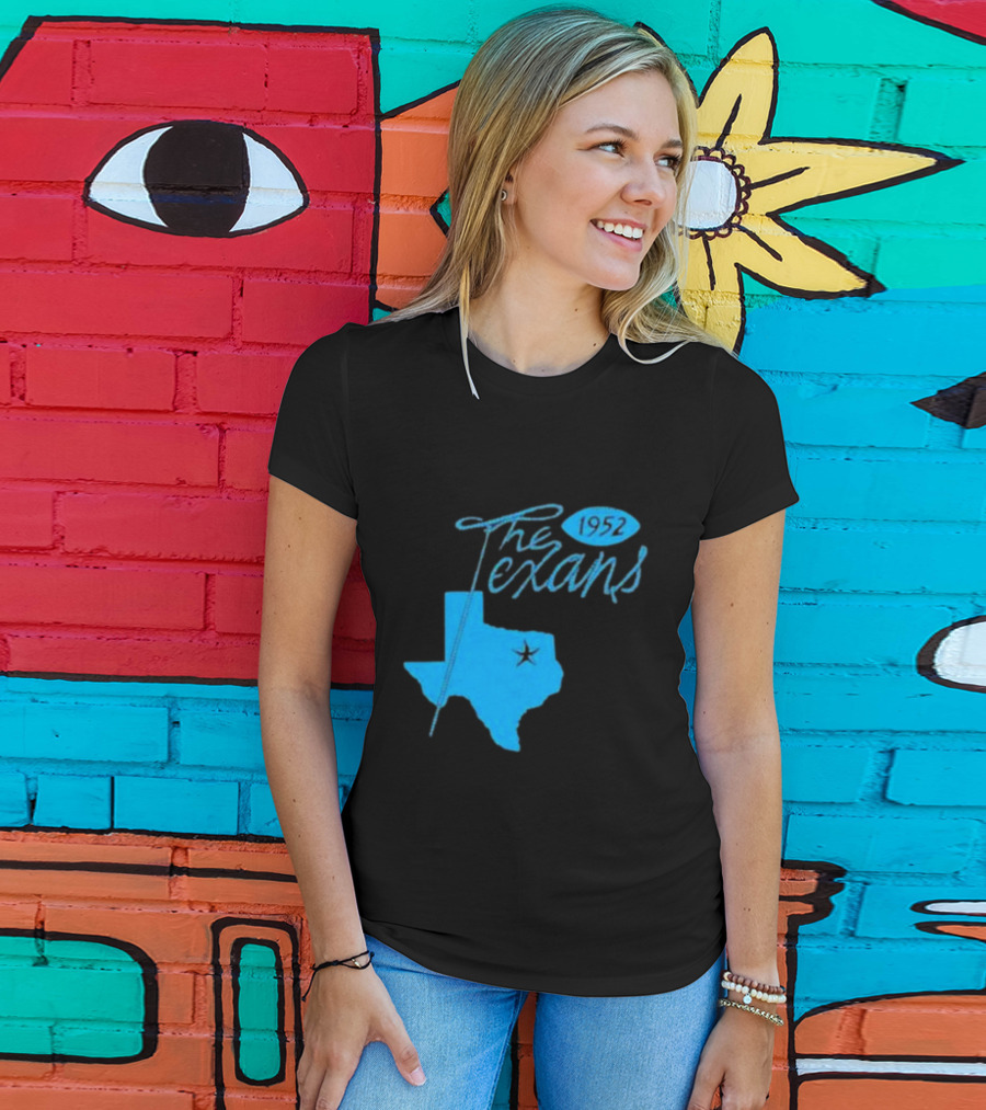 Dallas The Texans 1952 Texas Map Star T-Shirt