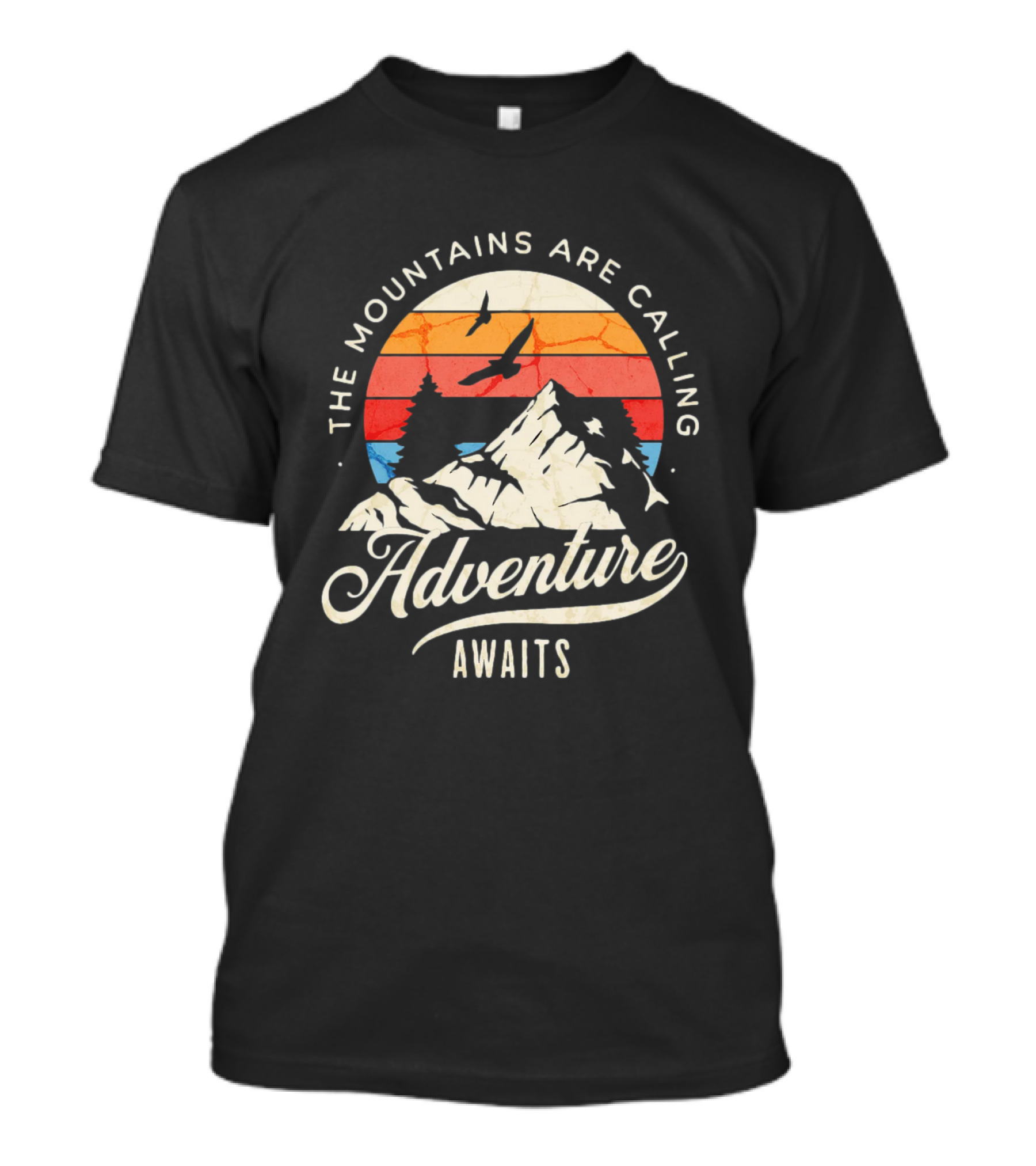 The Mountains Are Calling Adventure Awaits Wilderness Camping T-Shirt