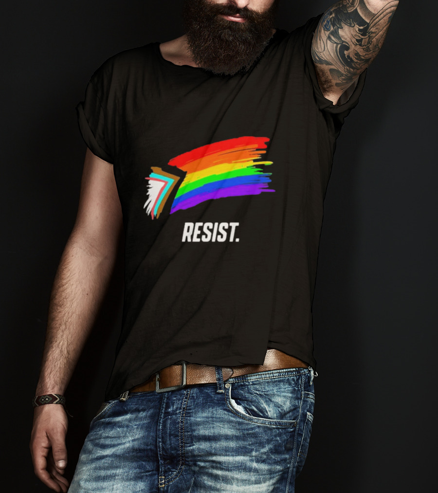 Resist Pride Equality Florida Rainbow Brushstroke T-Shirt