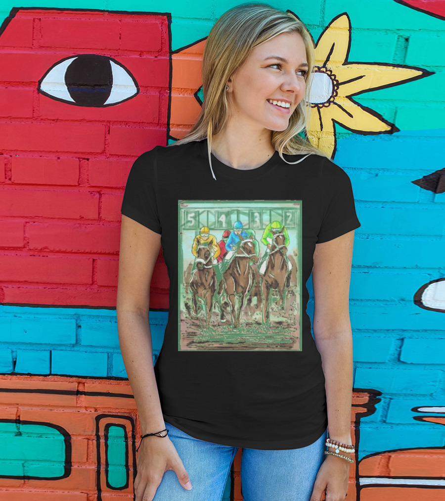 Horse Races Numbered Jockeys Competition T-Shirt