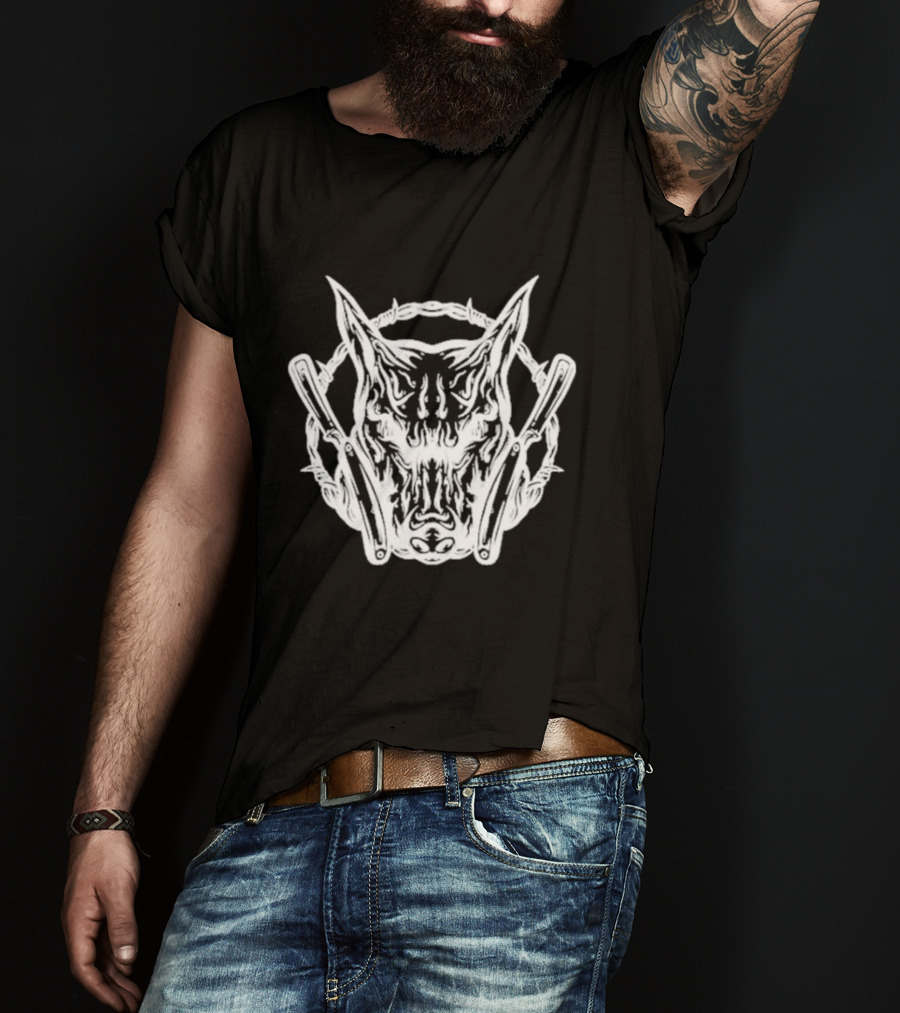 Otis Cogar Barbed Wire Doberman Razor T-Shirt