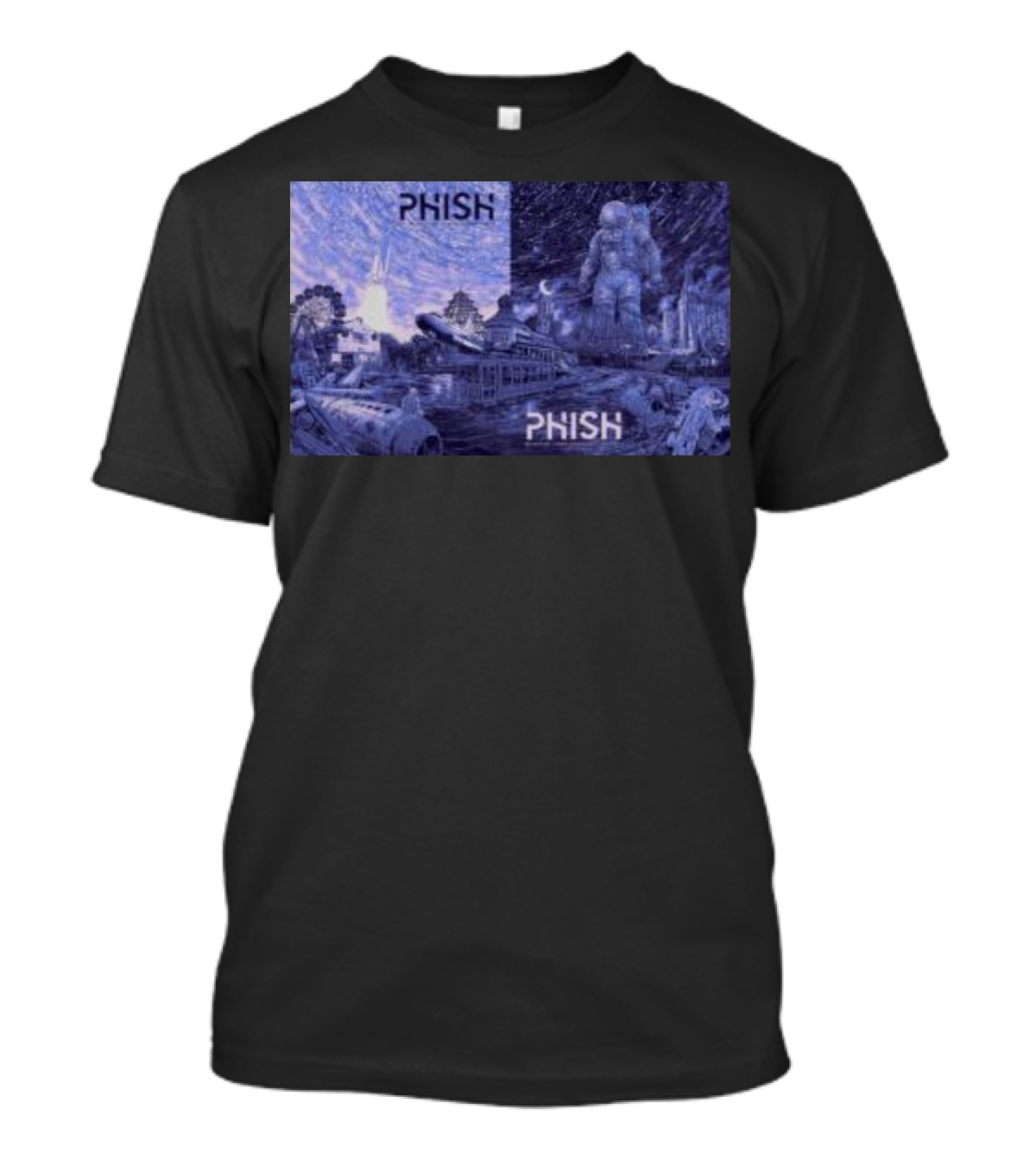 Phish Huntsville Space Astronaut And Carnival Split Scene T-Shirt
