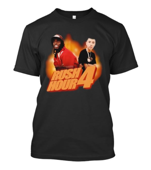 Rush Hour 4 Comedy Duo Flame Background T-Shirt