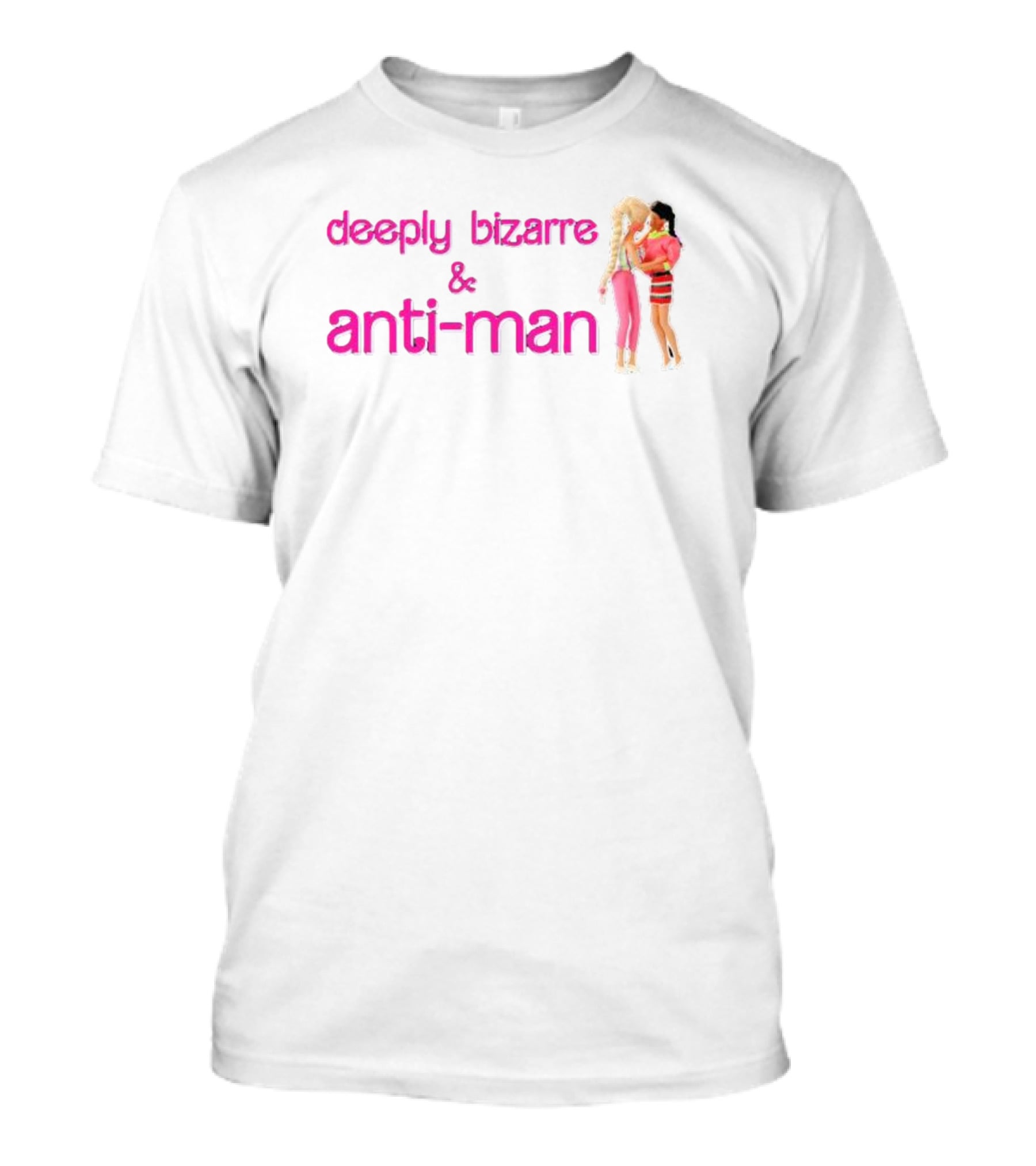 Deeply Bizarre And Anti-Man Pink Barbie Style Kissing T-Shirt